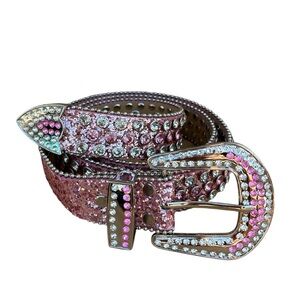 Pink Silver Western Rhinestone Glitter  Cowgirl Rodeo Party Bling Sparkly Belt